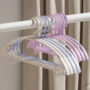 Slim Eco-Friendly Plastic Clothes Hangers with Shoulder Strap Hooks for Wardrobe Balcony & Clothing Store Use-Modern Design