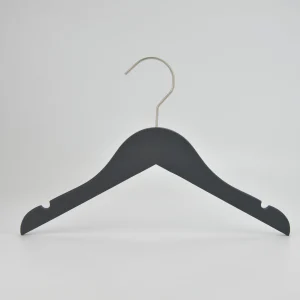 Black Rubber Coated Beech Wood Space-saving Kids Hanger
