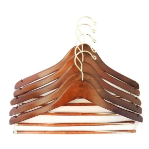 Customized Top Wooden Hangers with Metal Swivel Hook