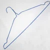Wholesale 16inch Powder Coated Hanger Blue Notched Iron Wire Coat Clothes Hangers  500pcs Factory Manufactured